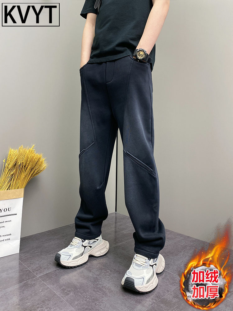 男士弯刀裤2025新款今年流行爆款加绒卫裤秋冬季潮牌痞帅休闲男裤