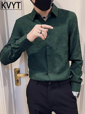 高端刺绣衬衫男长袖春季2025新款潮牌痞帅高级感男装外套男士衬衣