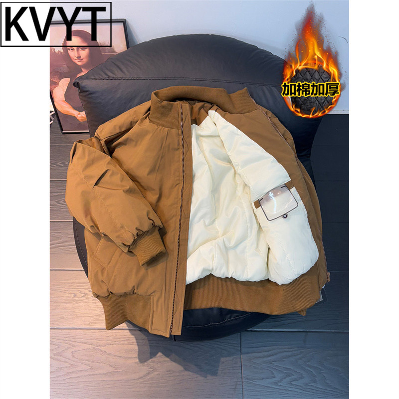 潮牌男士立领保暖棉服2025新款高端美式加棉加厚夹克男装冬装外套,男装,棉衣,淘宝优惠券,粉丝福利购,淘宝优惠卷