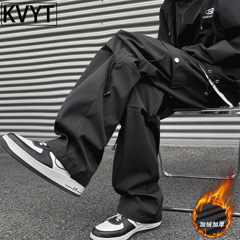 加绒冲锋裤男款秋冬季户外潮牌美式vibe机能裤男士直筒休闲 工作