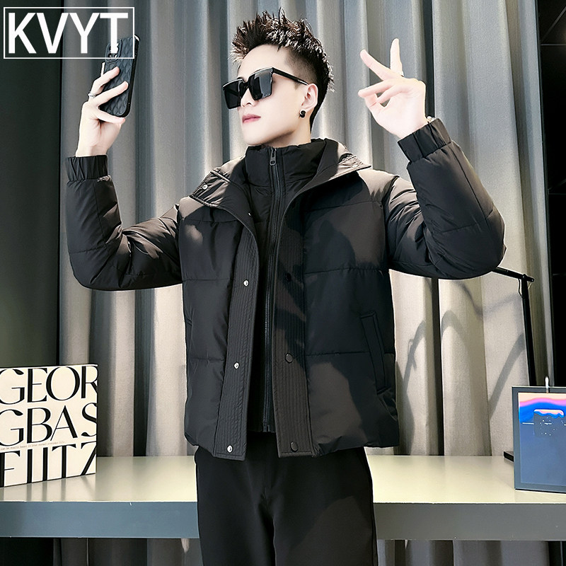 潮牌2026新款羽绒棉服男士高级感痞帅假两件加厚保暖男装冬装外套