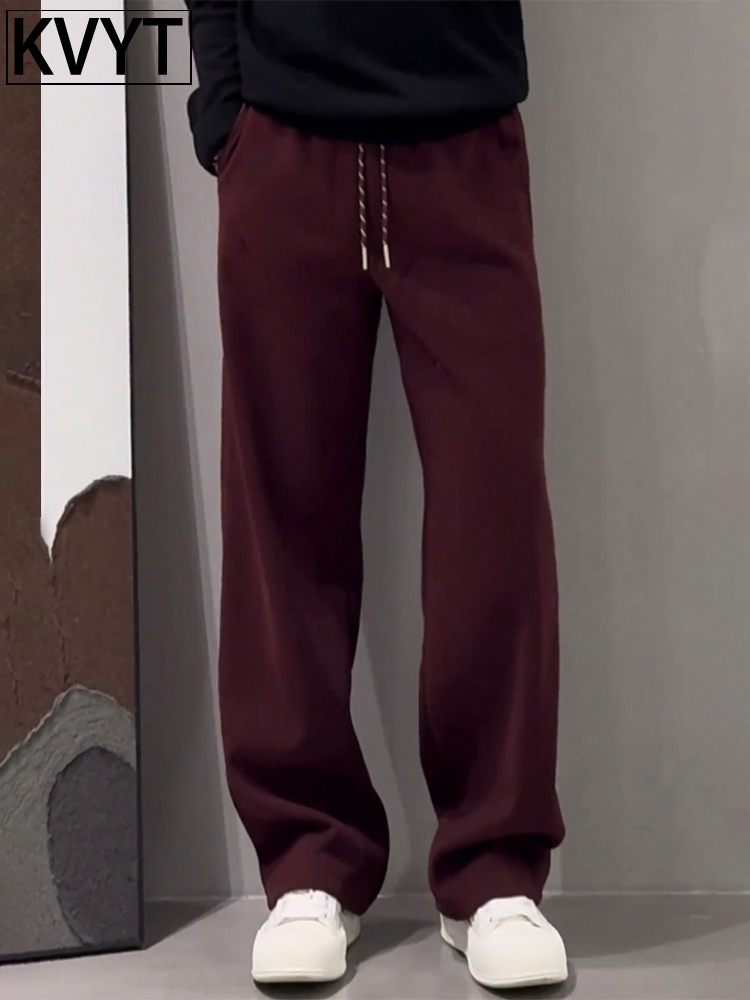 高端男士运动卫裤2025年秋冬季新款宽松阔腿休闲长裤男款加绒裤子