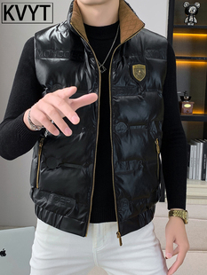 高端轻奢羽绒马甲男2025年秋冬季新款高级感无袖保暖坎肩外套男款