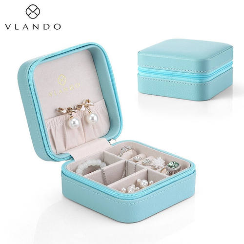 唯兰朵（vlando）首饰盒收纳盒女欧式饰品收纳防尘小巧便携旅行耳