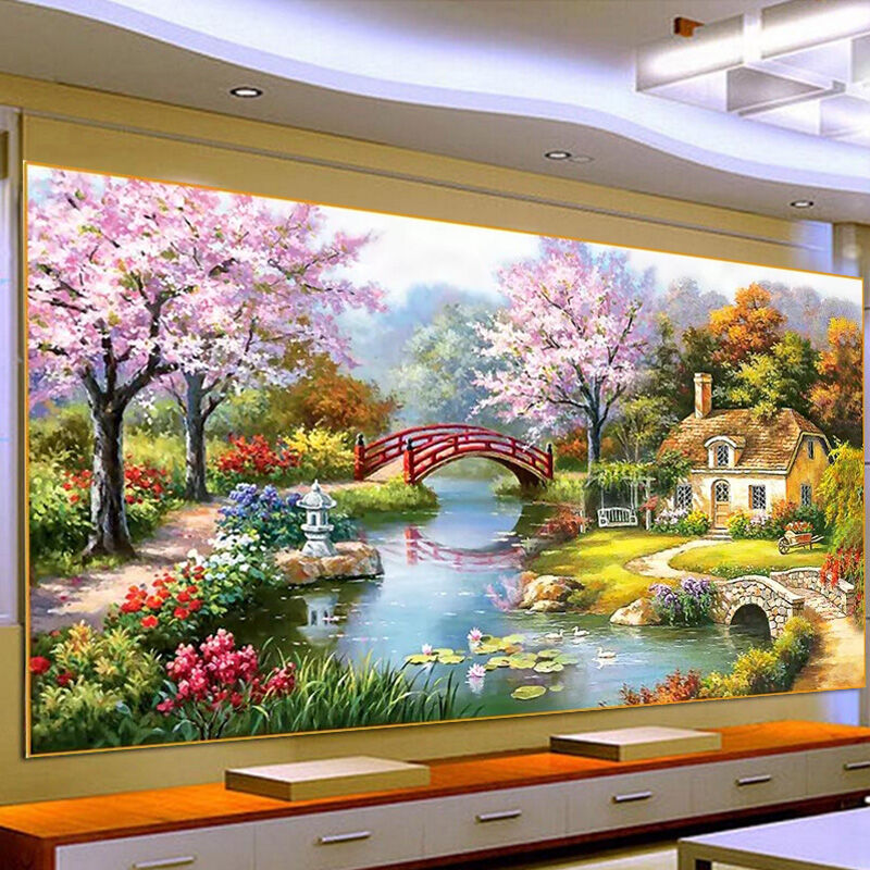 KS十字绣客厅新款大画田园风光梦幻家园风景大幅86色线绣需定制99
