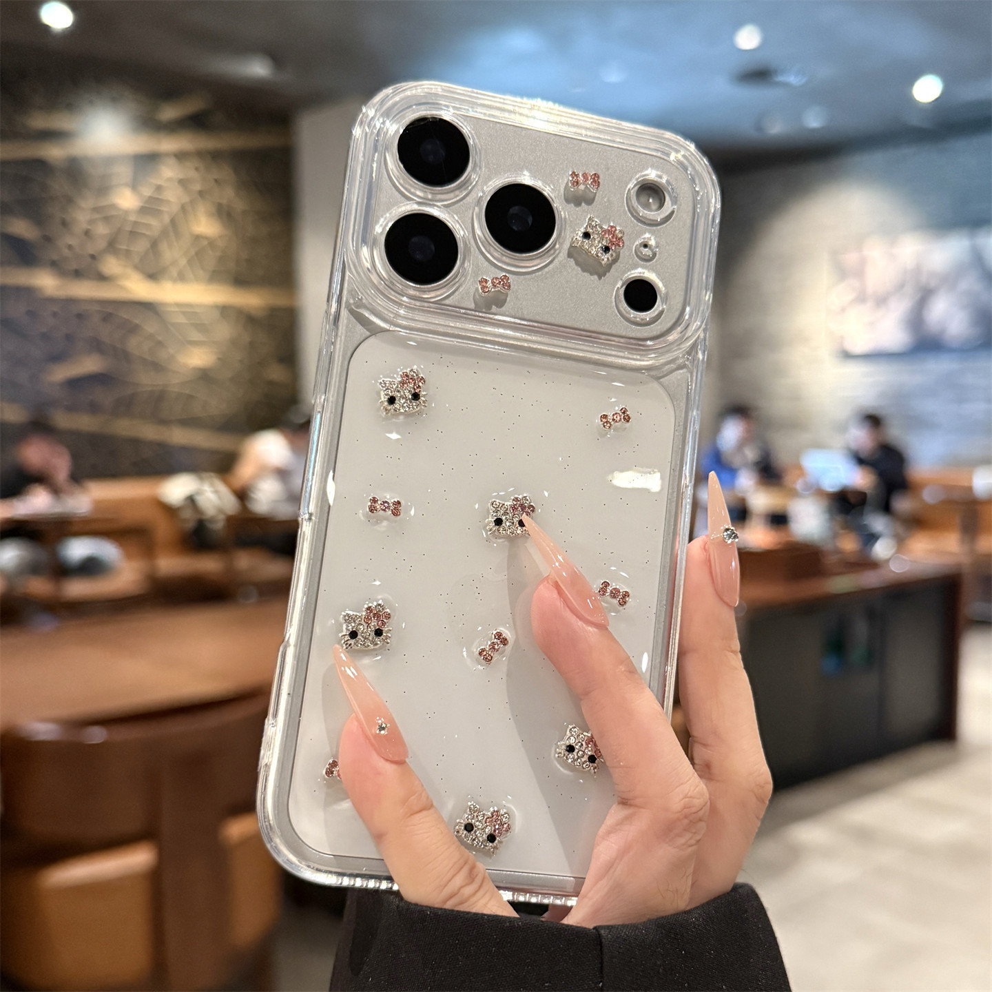 hello Kitty水钻苹果超火17promax系列手机壳新款外壳iPhone16透明高颜值保护套全包15/14高级感小众网红壳