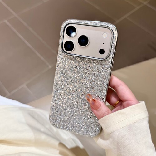 镀银爆细闪亮片苹果17promax手机壳新款外壳全包防摔iPhone16/15/14保护套高级感小众独特超好看网红壳高颜值