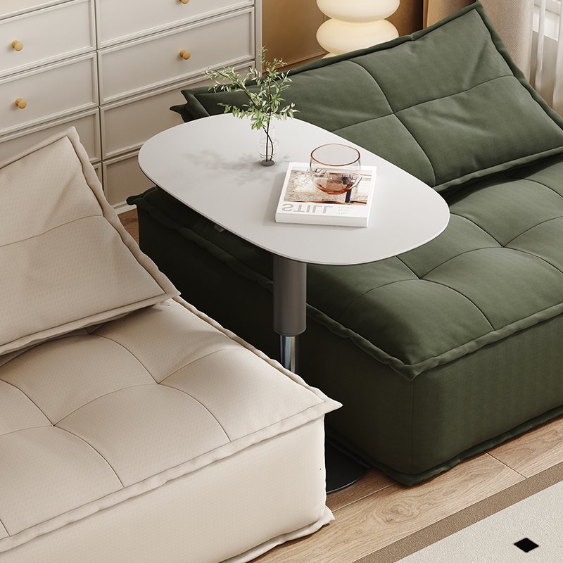 办公可升降茶几轻奢床边桌沙发边几岩板小圆桌意式极简小书桌角几