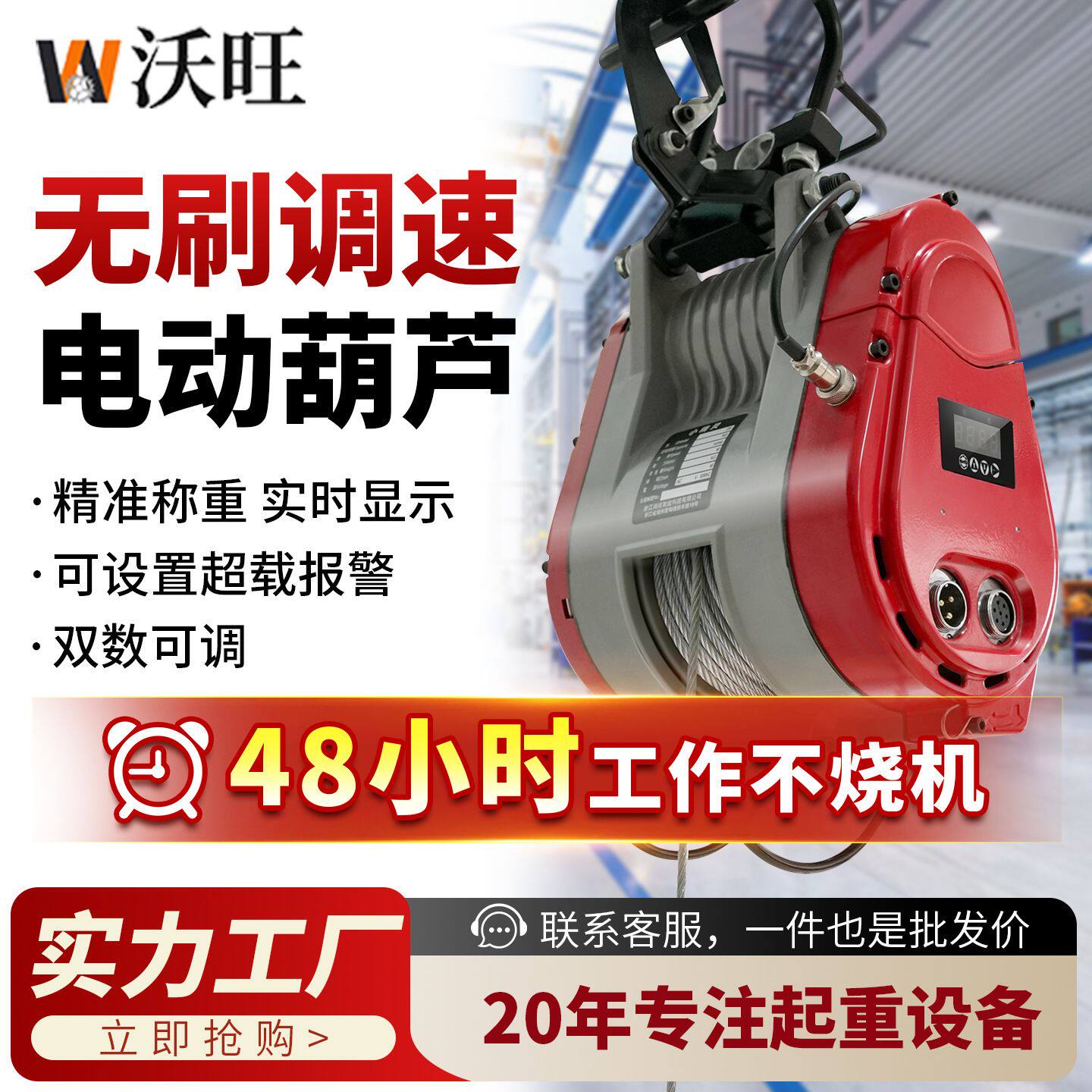 小金刚电动葫芦220V无刷变频调速家用便携悬挂式提升机卷扬机吊机