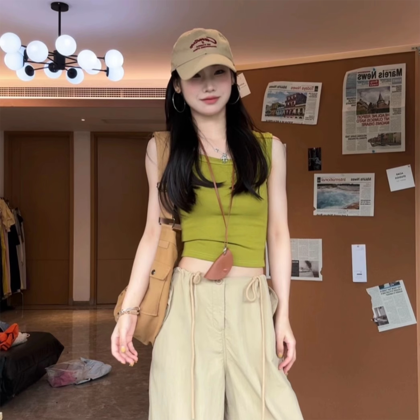 背心女夏外穿无袖上衣女吊带内搭2025新款夏季绝美绝美宽边遮副乳