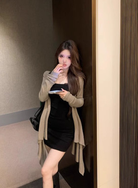 韩系辣妹套装包臀连衣裙针织外套
