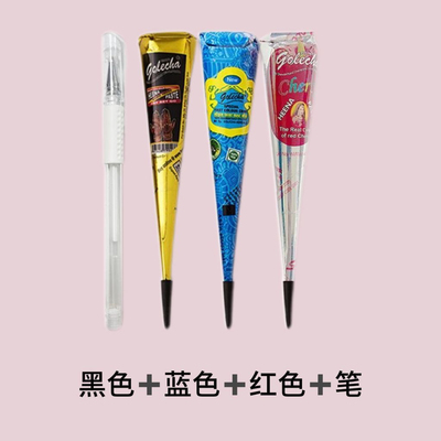 摆摊套装golecha海娜膏纹身摆手绘颜料果汁膏纯植物纹身膏工具