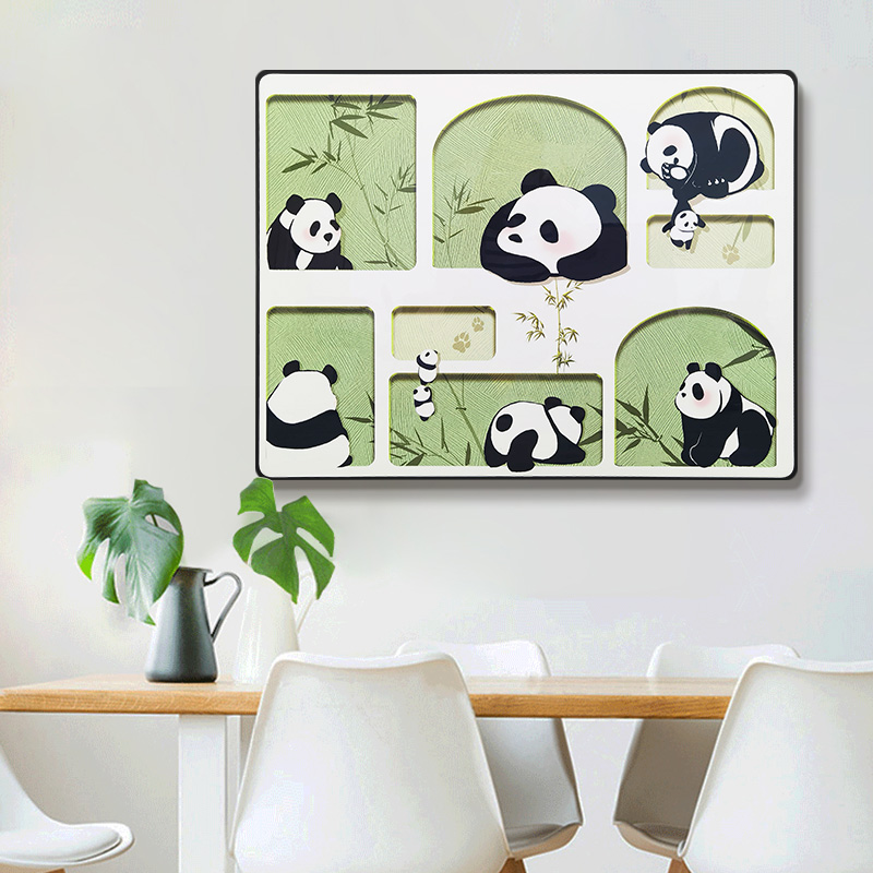 电表箱装饰画免打孔配电箱遮挡装挂画熊猫电闸箱空开箱弱电箱