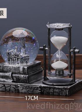 新款复古晶沙漏时球器创意摆件酒水柜计客厅家居装饰品桌面房间电