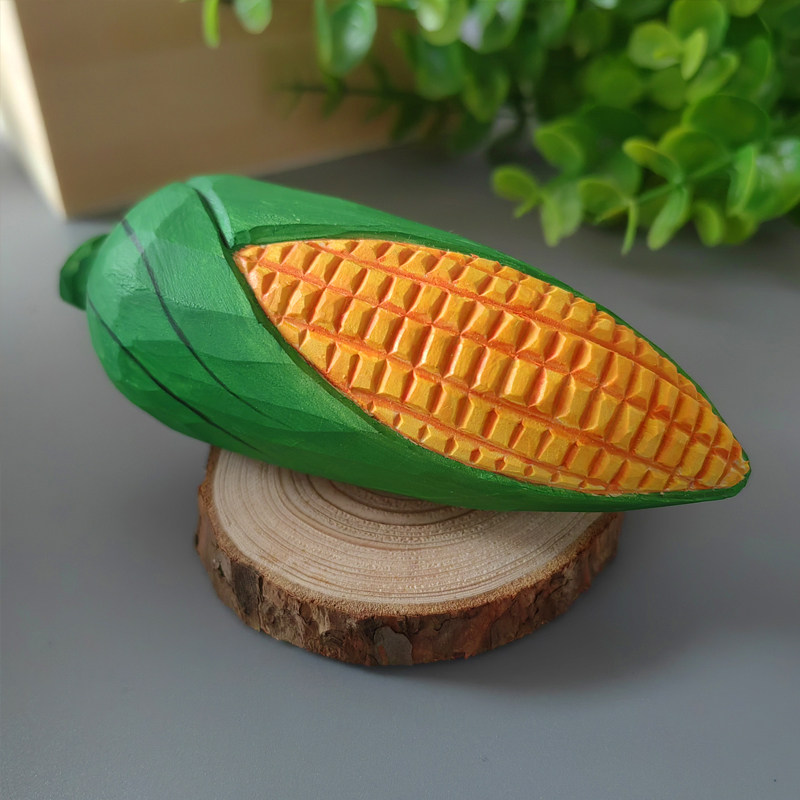 神工巧匠丨玉米木雕 纯手工雕刻 金玉满堂 客厅办公室桌面小摆件