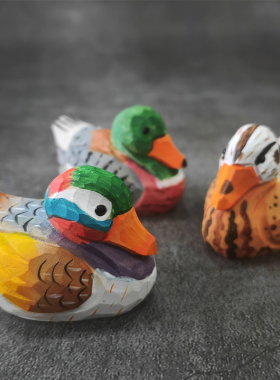 神工巧匠鸭子木雕实木手工雕刻