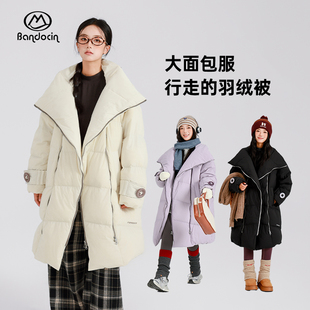 半度闲女大童羽绒服冬装中长款加厚2025新款女孩冬季白鸭绒外套潮