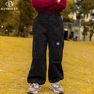 女童冬装 秋冬休闲长裤 加绒工装 洋气中大童25新款 裤 B4K377亲子装