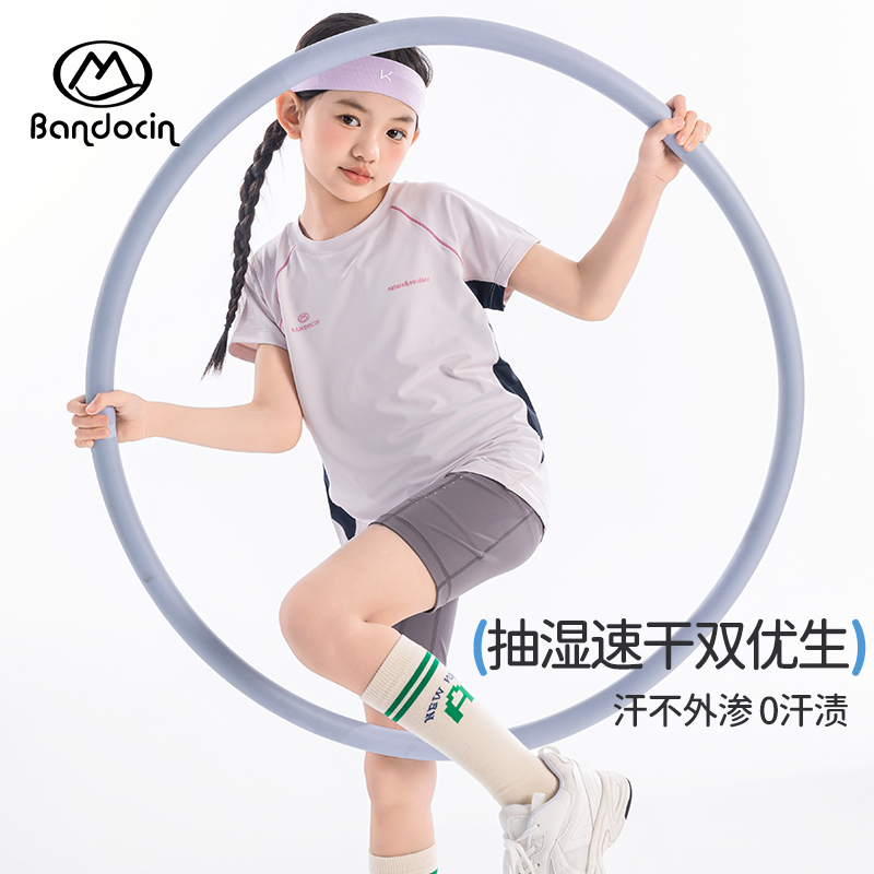 半度闲女童运动速干衣夏季薄款洋气25新款儿童夏装透气短袖t恤潮