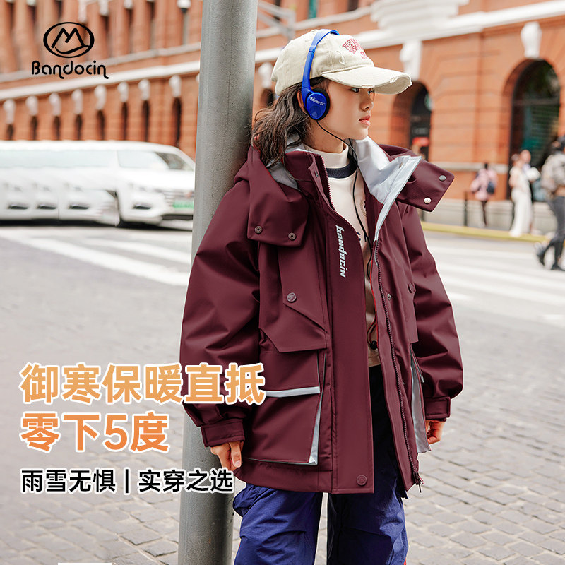 半度闲女童加绒派克服外套秋冬儿童冬季加厚连帽棉服棉衣,童装/婴儿装/亲子装,普通外套,淘宝优惠券,粉丝福利购,淘宝优惠卷