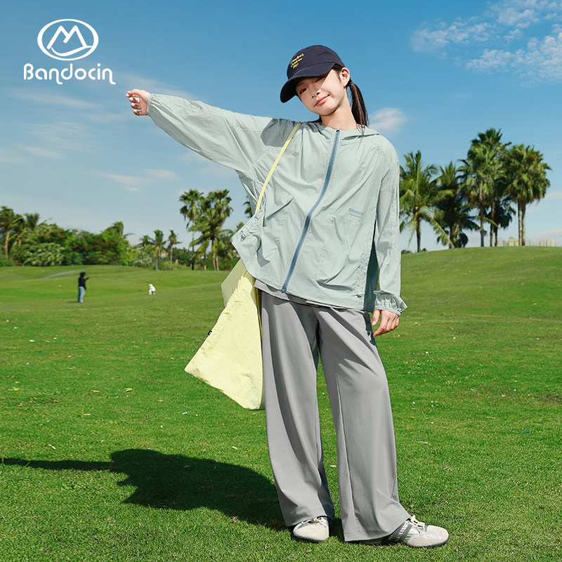 半度闲女童夏季裤子2026新款儿童户外凉感长裤夏装女大童透气裙裤