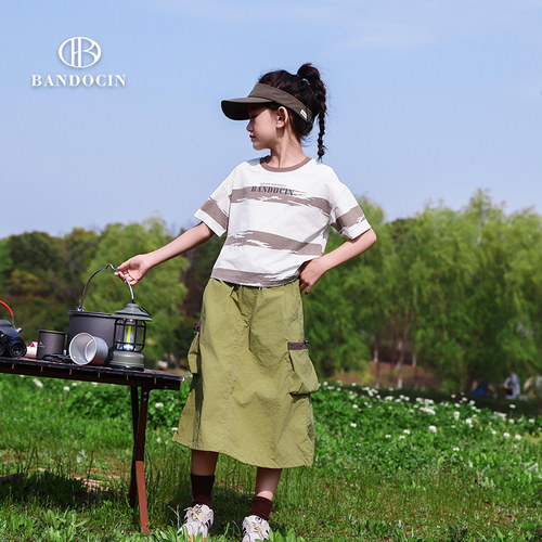 半度闲夏季女童原创设计两件套