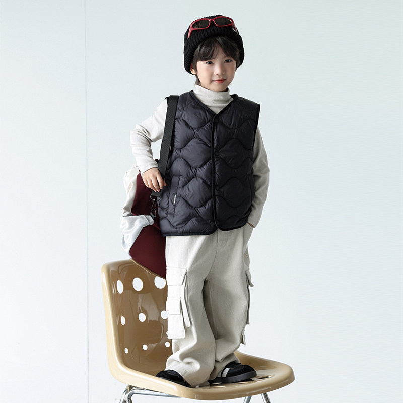 波司登2025新款男童女童宝宝内胆背心外穿冬季儿童轻薄款羽绒马甲