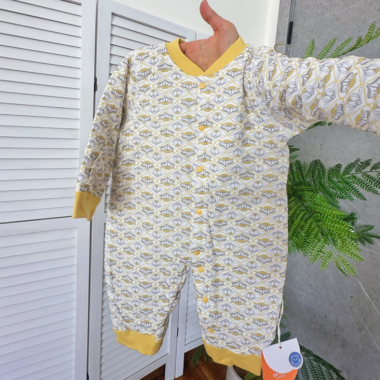 婴儿连体哈衣40g薄棉a类加棉加厚