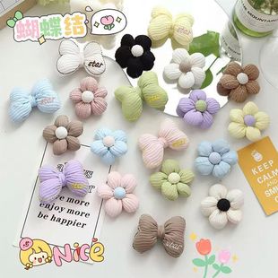 蝴蝶结花朵装饰可爱布艺胸针头饰别针配饰衣服辅料diy小饰品鞋袜