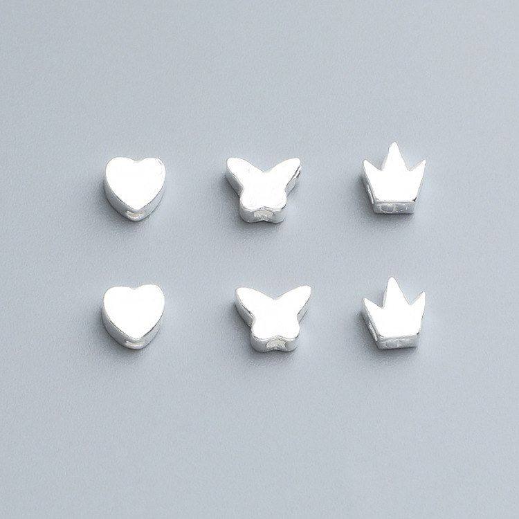 皇冠串珠手链DIY蝴蝶纯银爱心小隔珠项链手工S925心形散珠配件,饰品/流行首饰/时尚饰品新,其他DIY饰品配件,淘宝优惠券,粉丝福利购,淘宝优惠卷