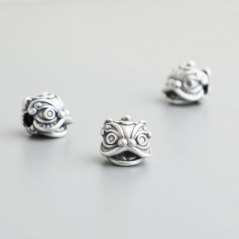 DIY硬银手工3D材料编绳隔珠醒狮串珠配件足银手链散珠999舞狮S,饰品/流行首饰/时尚饰品新,其他DIY饰品配件,淘宝优惠券,粉丝福利购,淘宝优惠卷