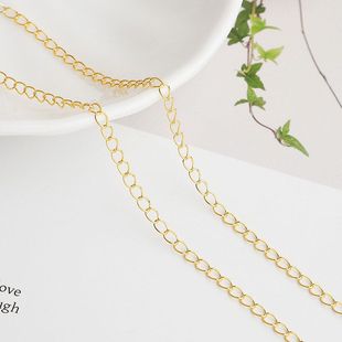 项链延长串珠S925纯银半成品链镀黄金链配件穂尾流苏手链侧身DIY