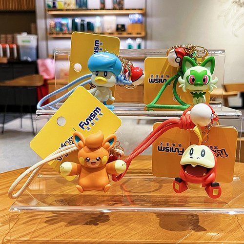 正版宝可梦冒险随行钥匙扣可爱卡通呆火鳄公仔情侣包包挂件小礼品