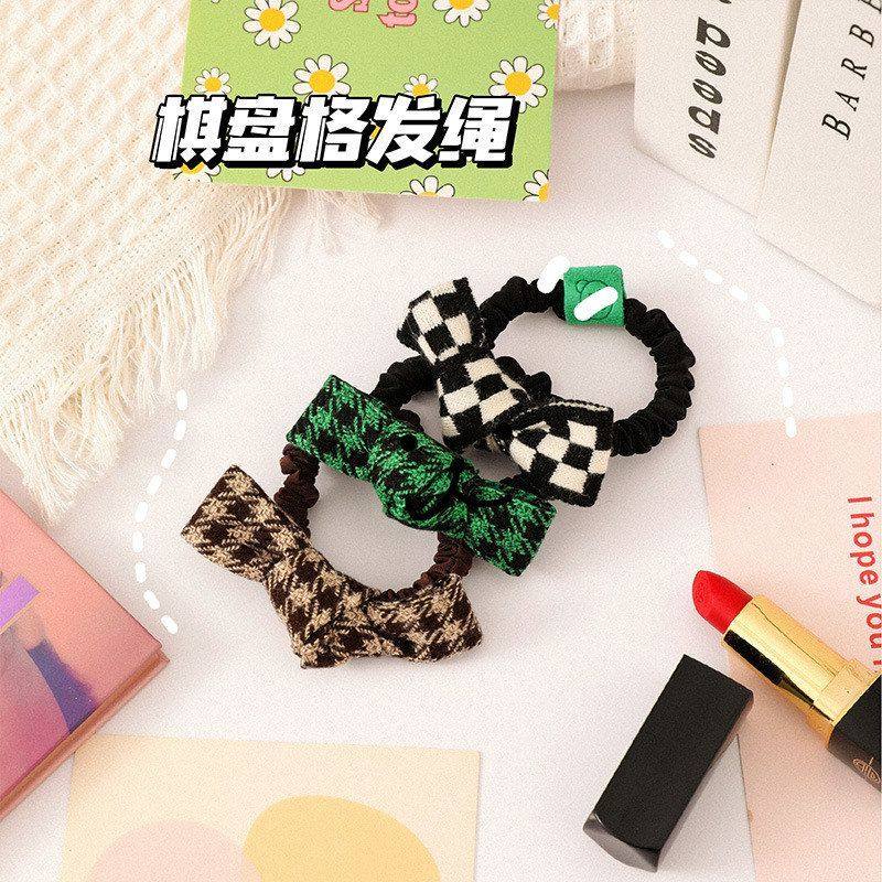 高弹力大门蝴蝶结棋盘格绿色发圈头绳东可爱女扎韩国日系发绳,饰品/流行首饰/时尚饰品新,发饰,淘宝优惠券,粉丝福利购,淘宝优惠卷