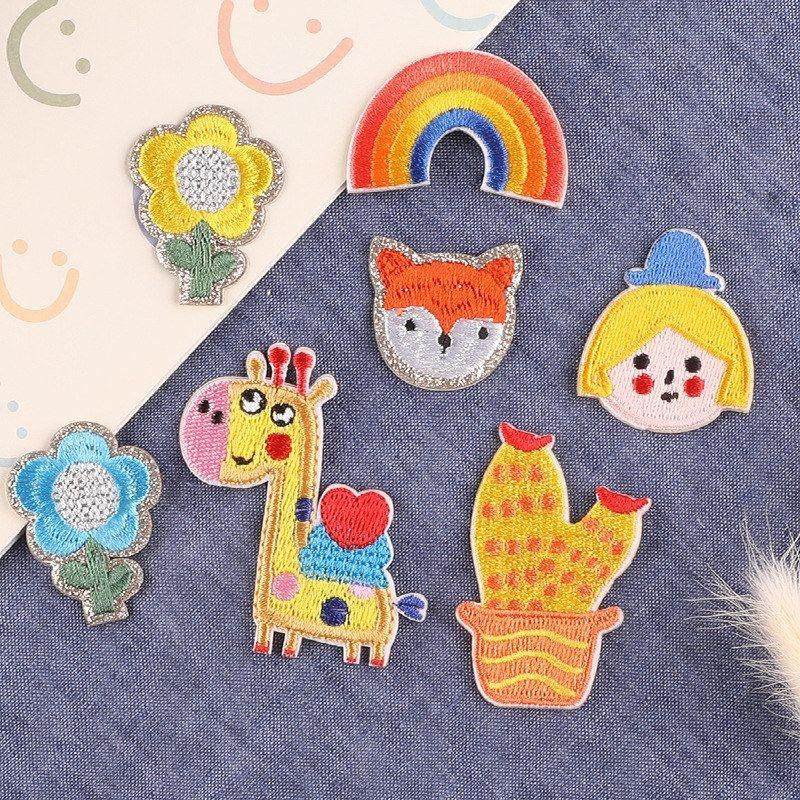 可爱彩虹电脑服装辅料刺绣动物绣花标自粘卡通补丁贴服装辅料布贴,居家布艺,布贴,淘宝优惠券,粉丝福利购,淘宝优惠卷