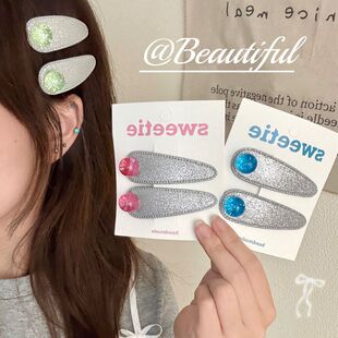 高级感新款发夹闪粉高颜值夹银色发夹刘海夹少女侧边水晶bb百搭碎