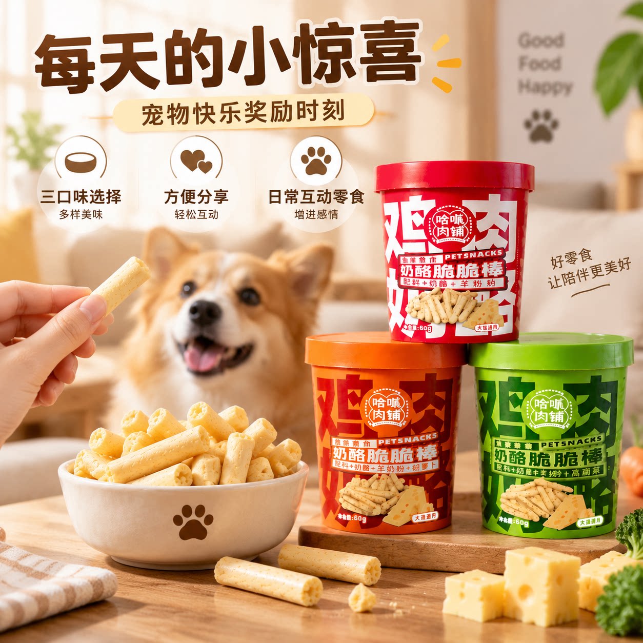 奶酪脆脆棒三口味高蛋白