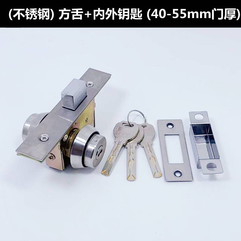 有框玻璃门地锁304#哑黑色黄钛玫瑰黑钛金铝合金木门地插锁通用型
