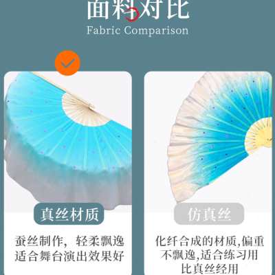 儿童群舞《源》舞蹈扇子丝巾演出表演出道具一条大河渐变蓝色纱巾