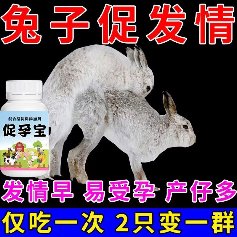 兔子发情粉公母兔子专用料促请促孕特效生育酚下崽神器饲料