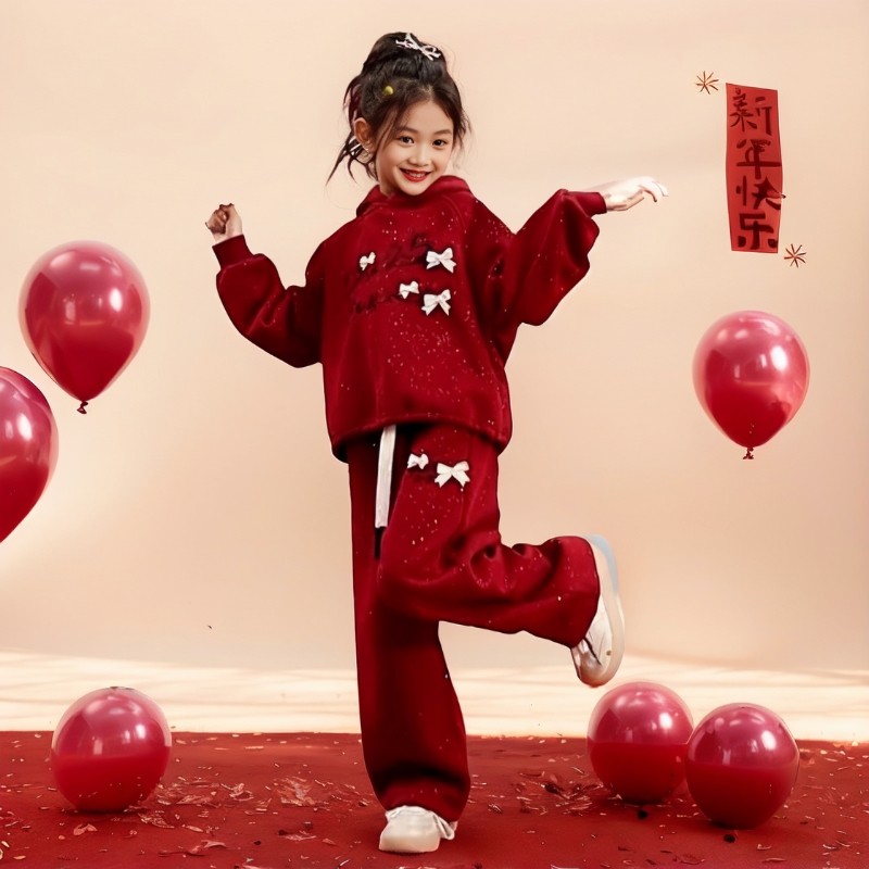 韩版休闲女童运动服秋冬时髦两件套新款儿童学院风洋气卫衣套装潮