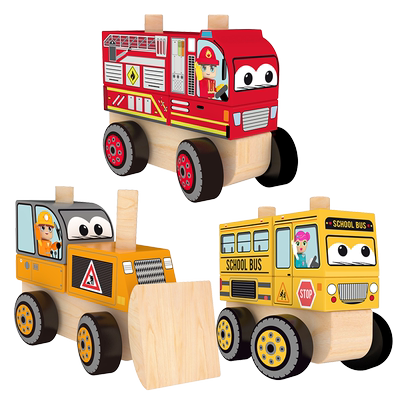 J'adore木制拼搭叠叠车益智玩具