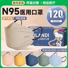 N95级医用防护口罩女高颜值防尘透气一次性医疗官方正品莫兰迪色K