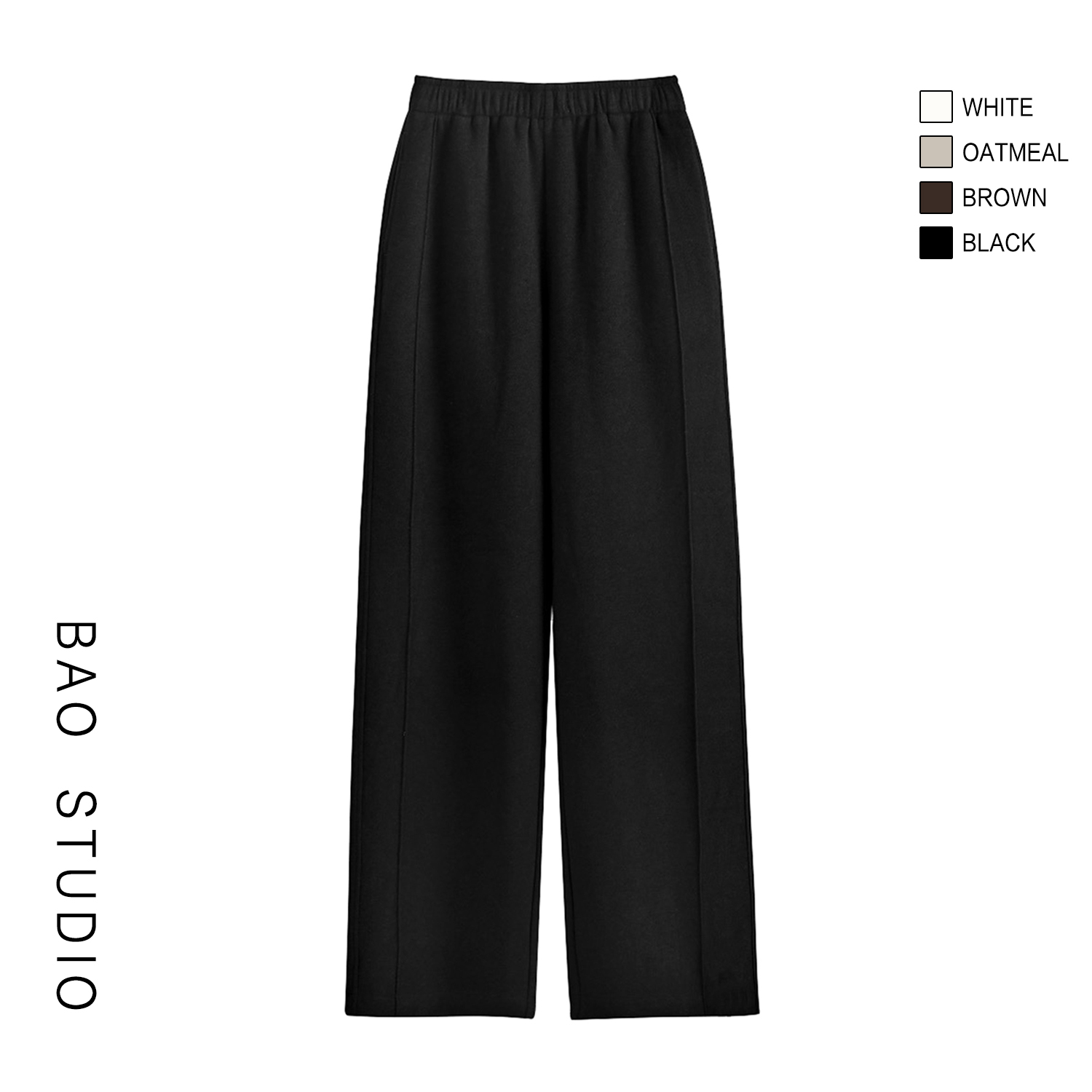 BAO STUDIO 2025年爆款羊毛窄版五星裤秋冬季遮肉显瘦直筒裤子女