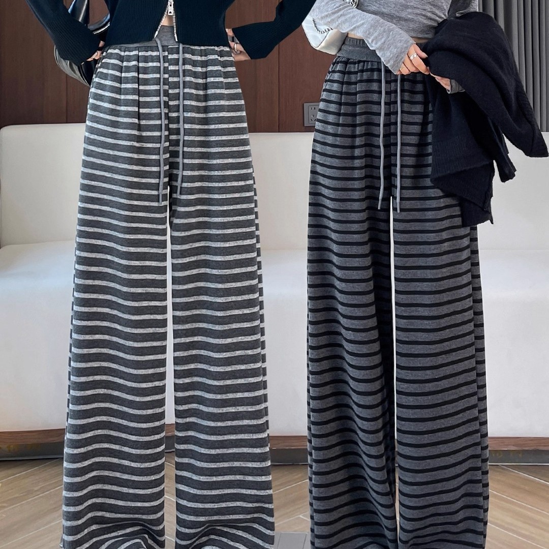 韩系慵懒松弛感针织运动休闲裤