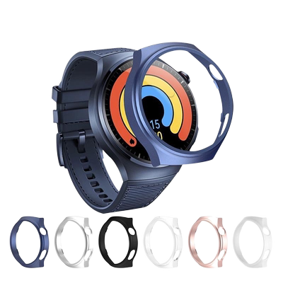 适用华为watch4pro手表壳watch5保护套智能运动手表watch4pro半包保护PC半包缕空硬壳新款防磕耐磨电镀tpu软