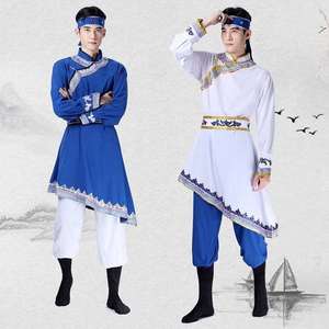 蒙古舞蹈演出服男蒙族男士服装56个少数民族服饰表演2022秋冬新款