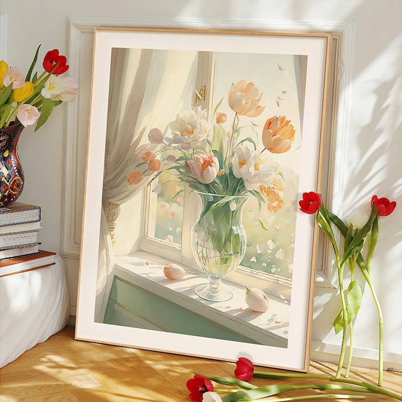 日式客厅装饰画玄关摆件沙发背景现代简约卧室床头画花卉挂画图片