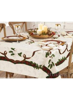 新款出口欧美H蓝OLIDAY NOUVAUEMELODY纳克斯圣诞丝带 布艺桌布田