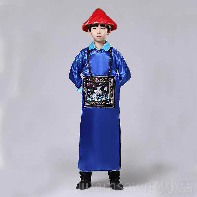 新款童清朝官服满族臣服装成人古儿装大清出宫廷文武大百官员衣服